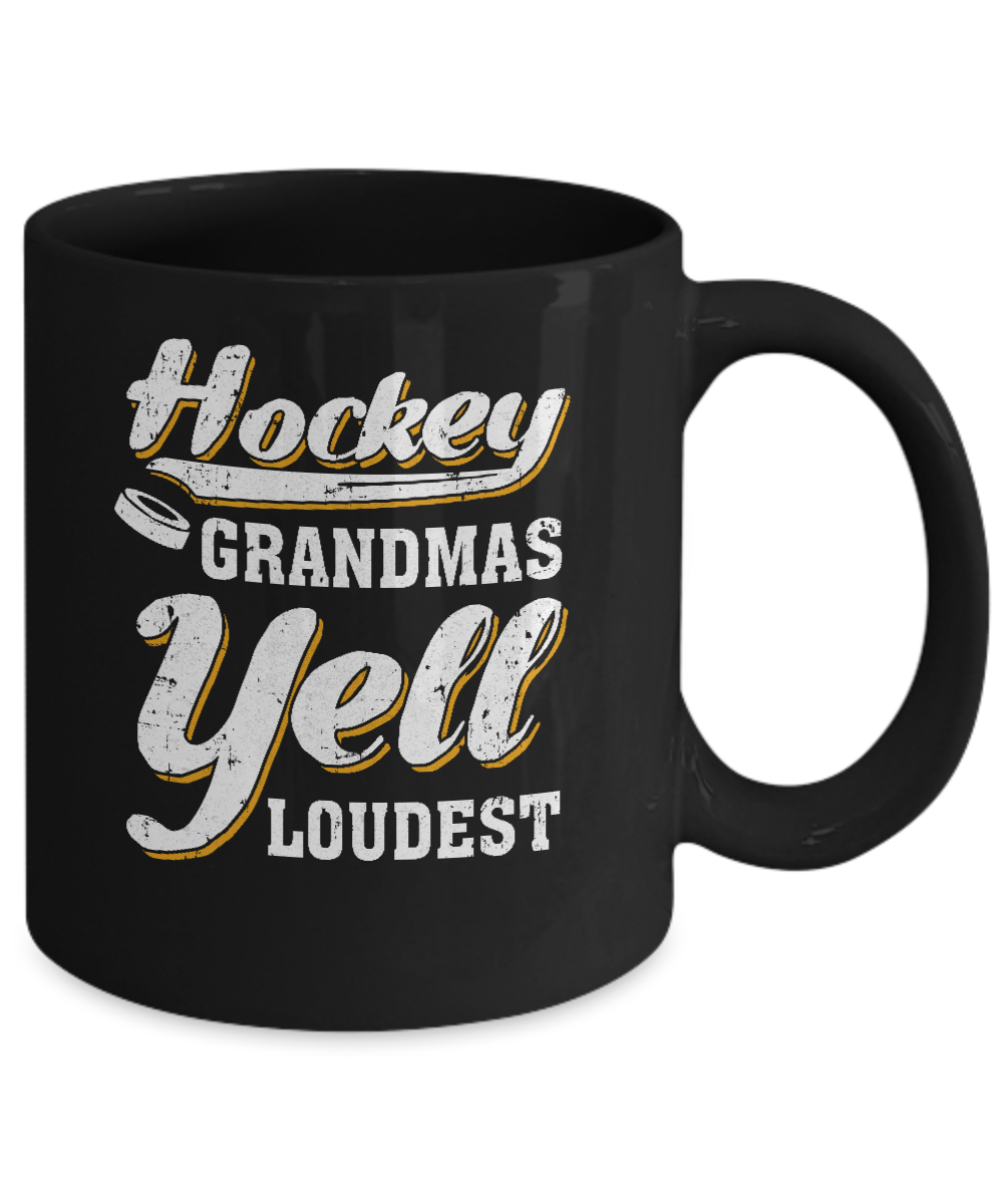 Hockey Grandmas Yell Loudest Mug-Coffee Mug-11oz Mug-Black