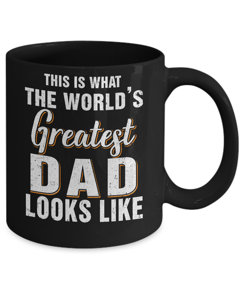 What World's Greatest Dad Looks Like Fathers Day Mug-Coffee Mug-11oz Mug-Black