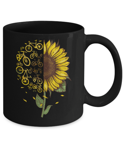 Sunflower Cycling Cycle Mug-Coffee Mug-11oz Mug-Black