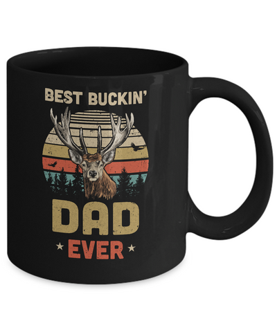 Vintage Best Buckin' Dad Ever Gift For Father Day Mug-Coffee Mug-11oz Mug-Black
