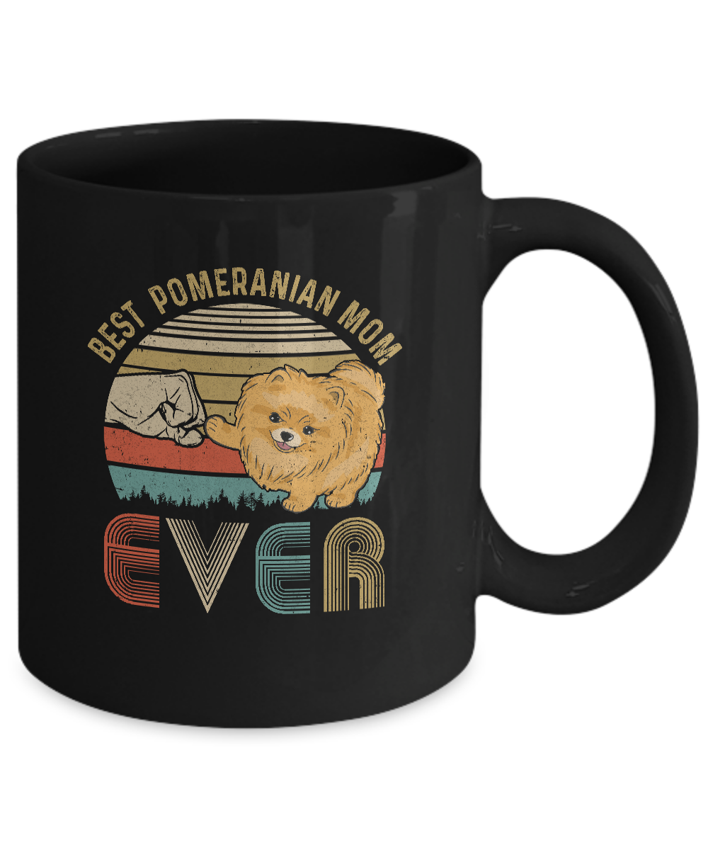 Vintage Best Pomeranian Mom Ever Bump Fit Funny Mom Gifts Mug-Coffee Mug-11oz Mug-Black