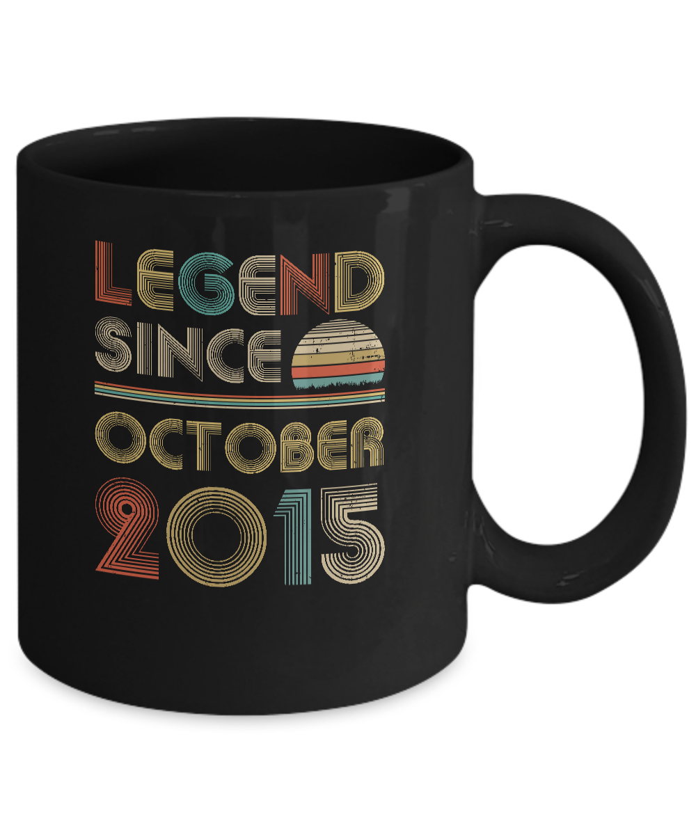 Legend Since October 2015 Vintage 6th Birthday Gifts Youth Mug-Coffee Mug-11oz Mug-Black