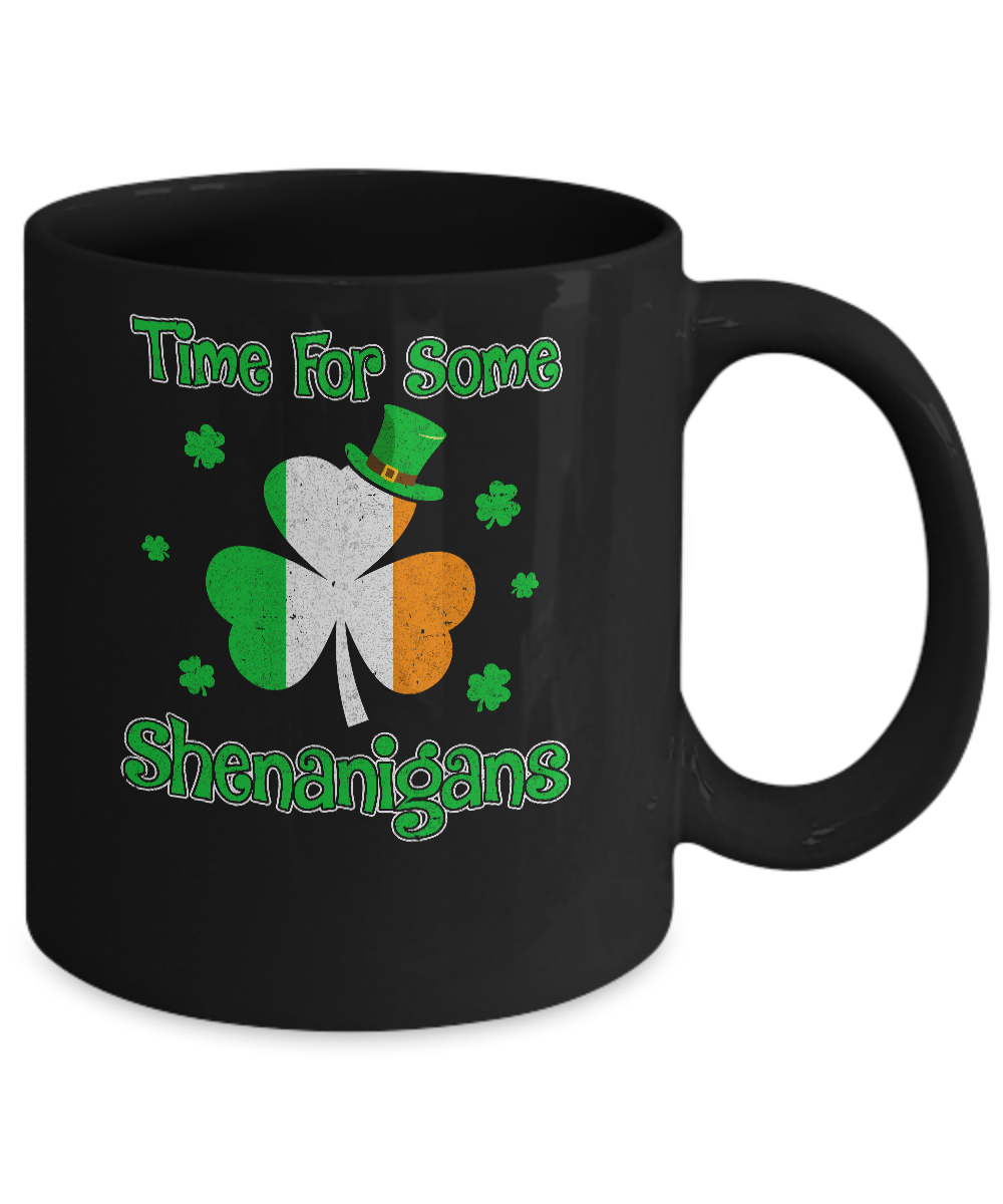 St. Patrick's Time For Some Shenanigans Funny Party Mug-Coffee Mug-11oz Mug-Black