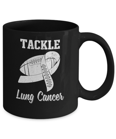 Football Survivor Tackle Clear Lung Cancer Awareness Mug-Coffee Mug-11oz Mug-Black