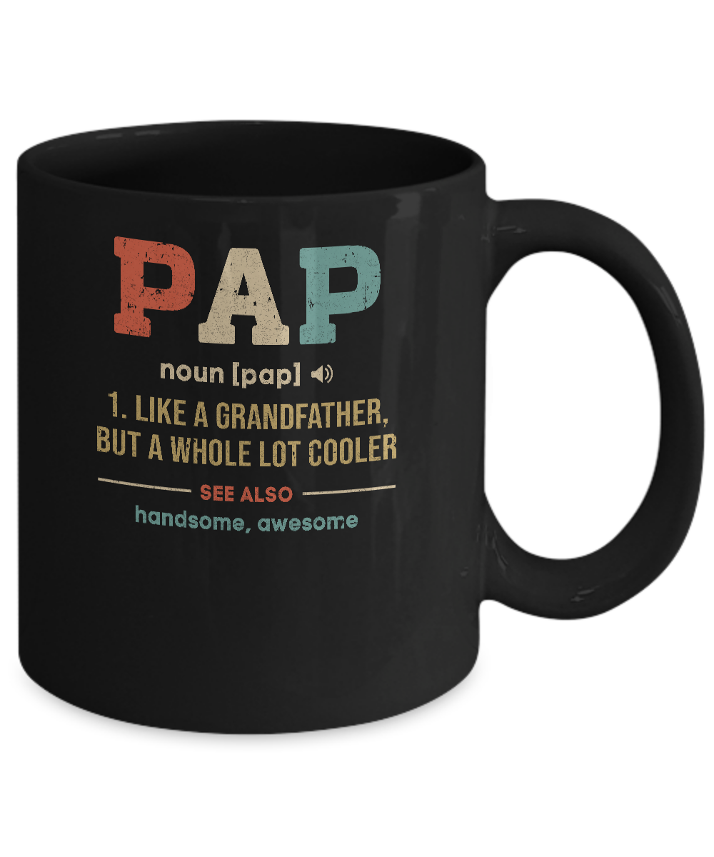 Vintage Pap Gifts Grandpa Definition Fathers Day Mug-Coffee Mug-11oz Mug-Black