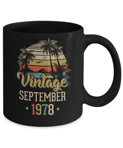 Retro Classic Vintage September 1978 43th Birthday Gift Mug-Coffee Mug-11oz Mug-Black