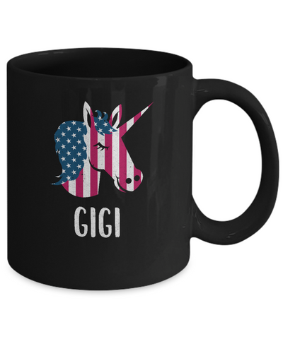 Patriotic Gigi Unicorn Americorn 4Th Of July Mug-Coffee Mug-11oz Mug-Black