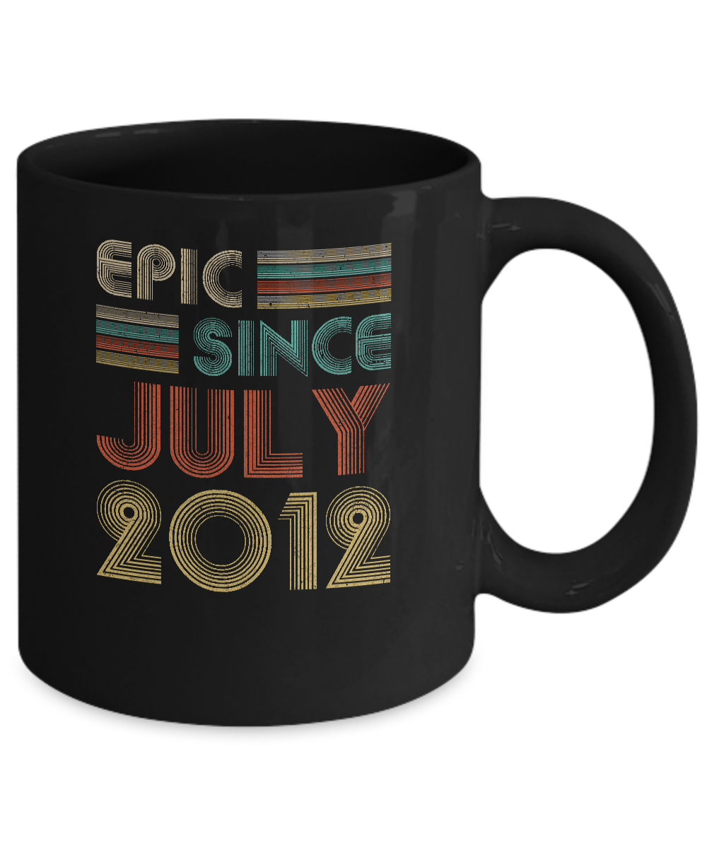 Epic Since July 2012 Vintage 9th Birthday Gifts Youth Mug-Coffee Mug-11oz Mug-Black