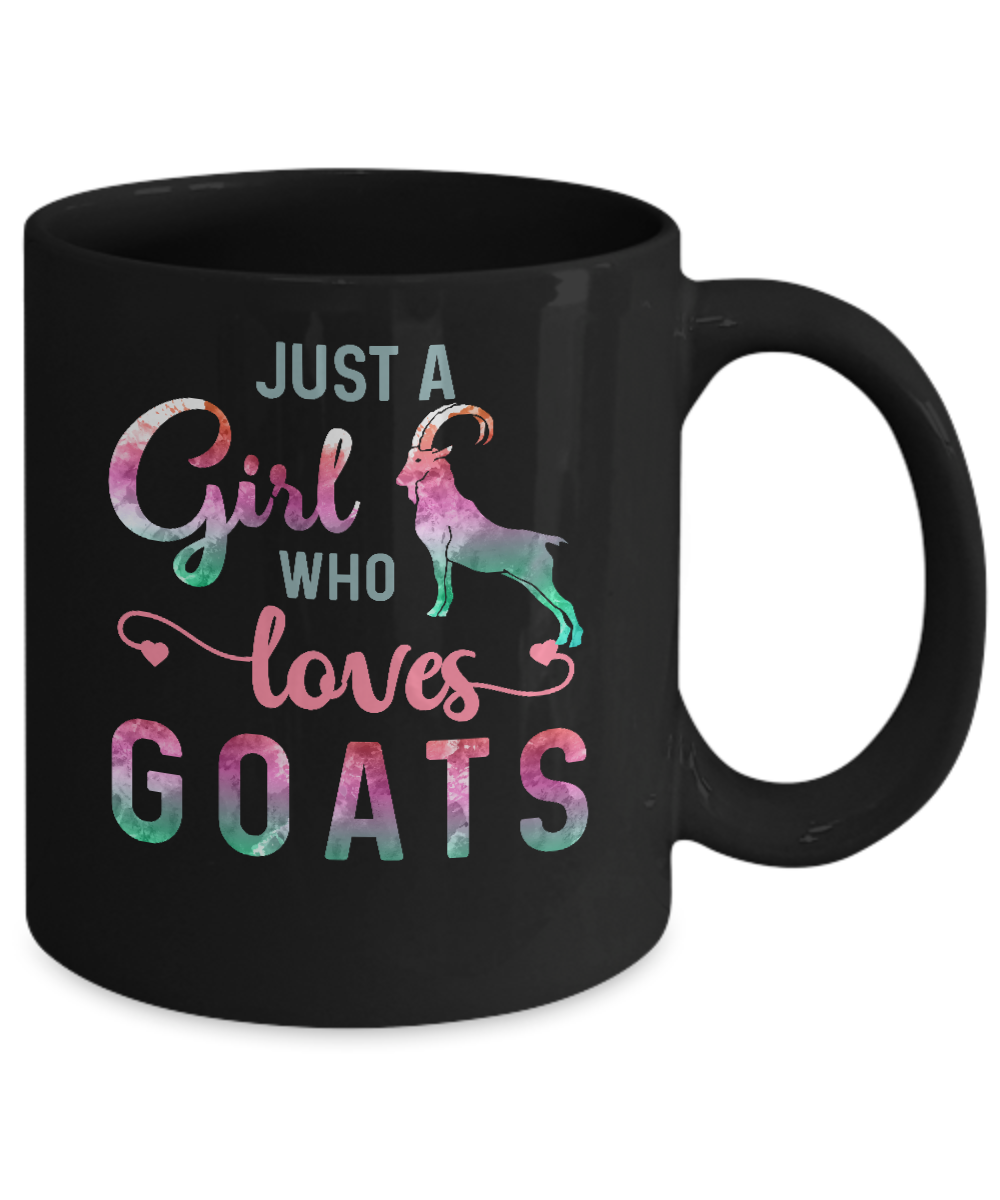 Just A Girl Who Loves Goats Goat Lover Mug-Coffee Mug-11oz Mug-Black