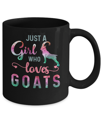 Just A Girl Who Loves Goats Goat Lover Mug-Coffee Mug-11oz Mug-Black