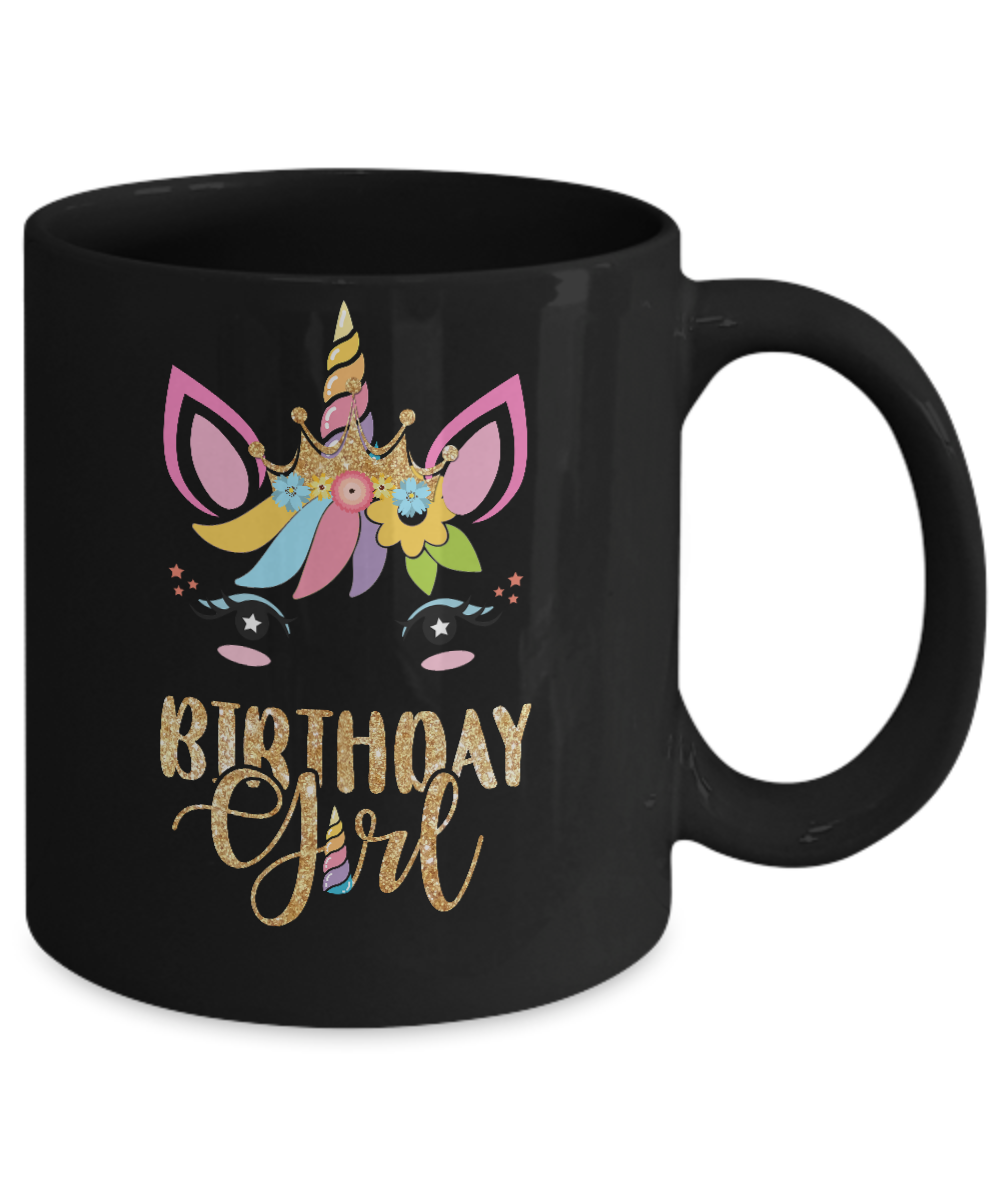 Cute Unicorn Girl Daughter Birthday Gift Mug-Coffee Mug-11oz Mug-Black