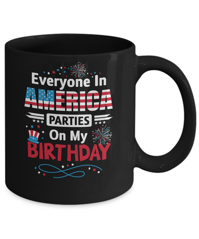 Born on July 4th Birthday Celebration Gifts Mug-Coffee Mug-11oz Mug-Black