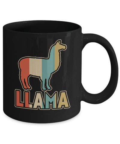 Classic Vintage Retro Style Llama Mug-Coffee Mug-11oz Mug-Black