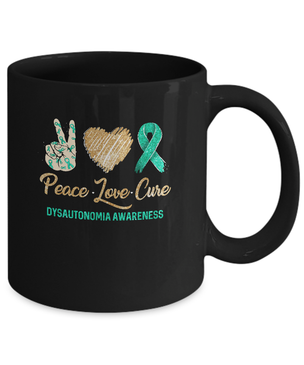 Peace Love Cure Dysautonomia Awareness Mug-Coffee Mug-11oz Mug-Black