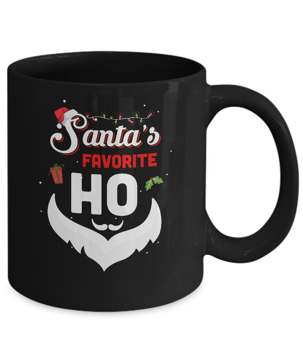 Santa's Favorite Ho Funny Christmas Gift-Coffee Mug-11oz Mug-Black