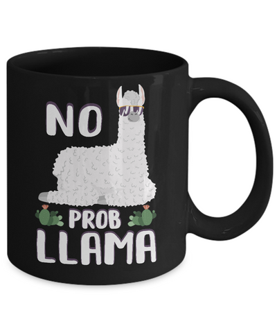 No Prob Llama No Drama Mama Alpaca Llamacorn Mug-Coffee Mug-11oz Mug-Black
