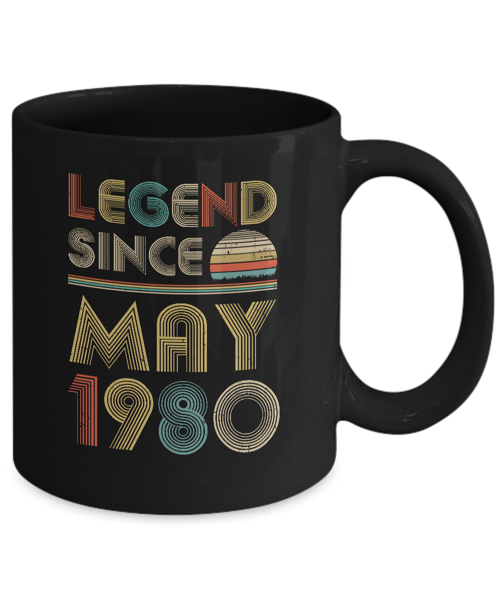 Legend Since May 1980 Vintage 41th Birthday Gifts Mug-Coffee Mug-11oz Mug-Black