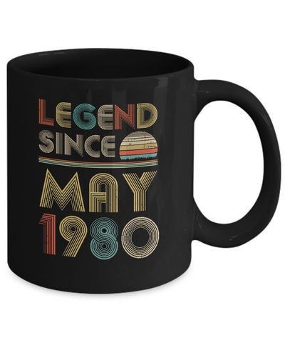 Legend Since May 1980 Vintage 41th Birthday Gifts Mug-Coffee Mug-11oz Mug-Black