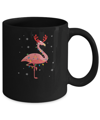 Santa Hat Flamingo Reindeer Christmas Gifts Mug-Coffee Mug-11oz Mug-Black