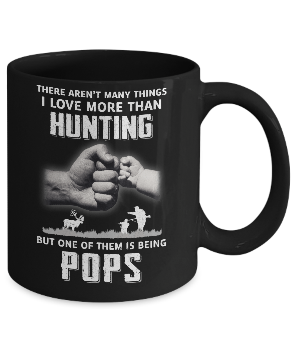 I Love More Than Hunting Being Pops Funny Fathers Day Mug-Coffee Mug-11oz Mug-Black