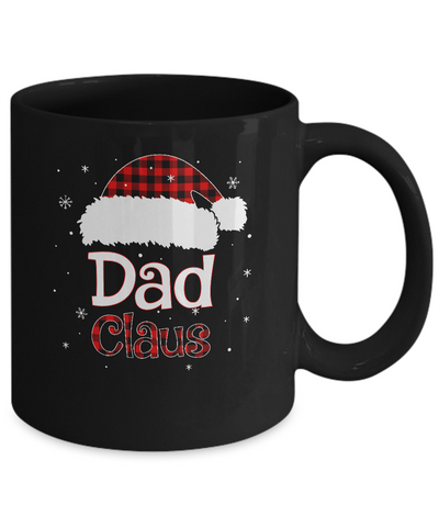 Santa Dad Claus Red Plaid Family Pajamas Christmas Gift Mug-Coffee Mug-11oz Mug-Black