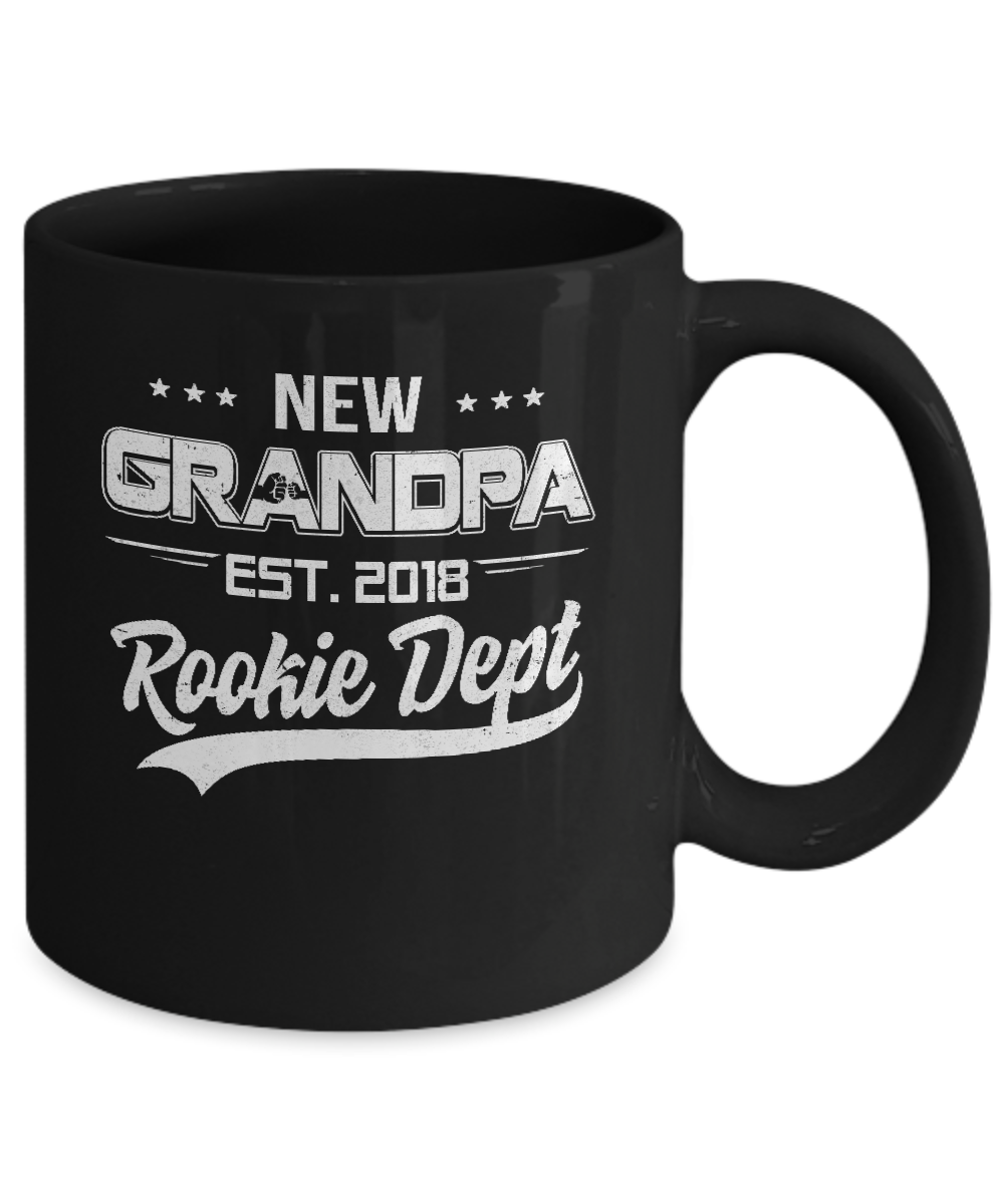 Father's Day Gift New Grandpa 2018 Rookie Dept Mug-Coffee Mug-11oz Mug-Black