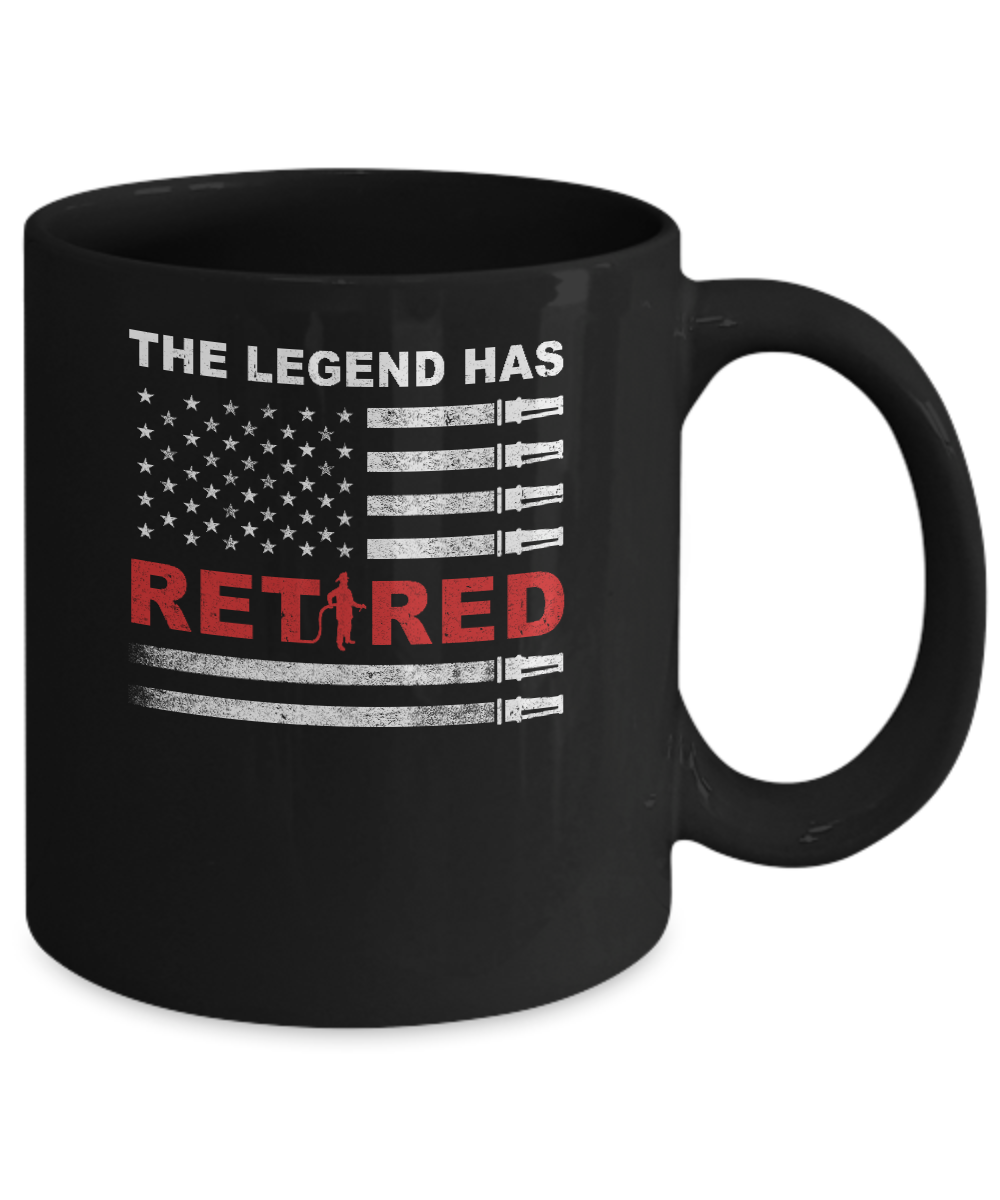 The Legend Has Retired Firefighter Retirement Gift Mug-Coffee Mug-11oz Mug-Black