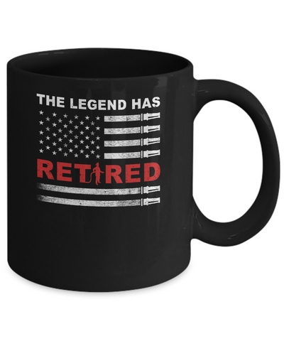 The Legend Has Retired Firefighter Retirement Gift Mug-Coffee Mug-11oz Mug-Black