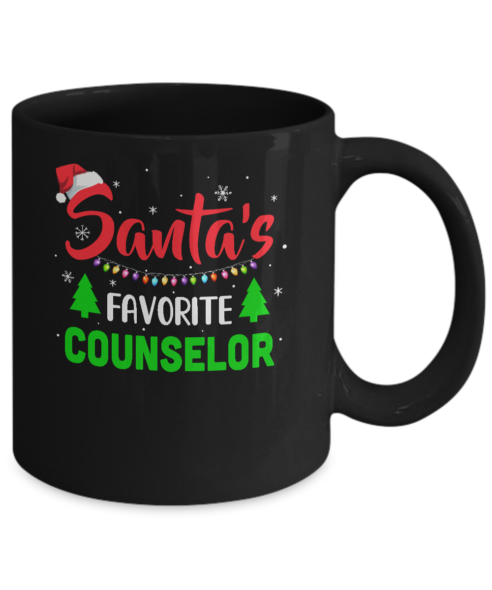 Santa's Favorite Counselor Funny Christmas Xmas Gifts Mug-Coffee Mug-11oz Mug-Black