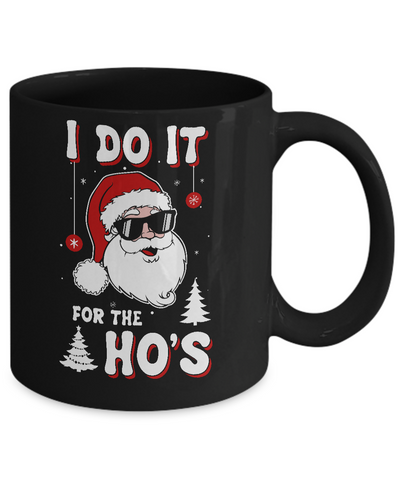Funny Christmas Santa Ho Gift Cute Xmas Santa Naughty Mug-Coffee Mug-11oz Mug-Black