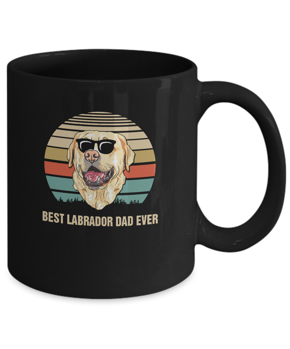 Vintage Labrador Dad Gifts Best Labrador Dad Ever Mug-Coffee Mug-11oz Mug-Black