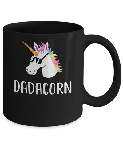 Unicorn Dad And Baby Dadacorn Daddy Fathers Day Gift Mug-Coffee Mug-11oz Mug-Black