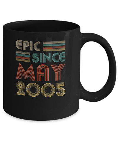 Epic Since May 2005 Vintage 16th Birthday Gifts Mug-Coffee Mug-11oz Mug-Black