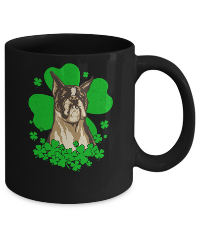 Boxer St. Patrick's Day Clovers Mug-Coffee Mug-11oz Mug-Black