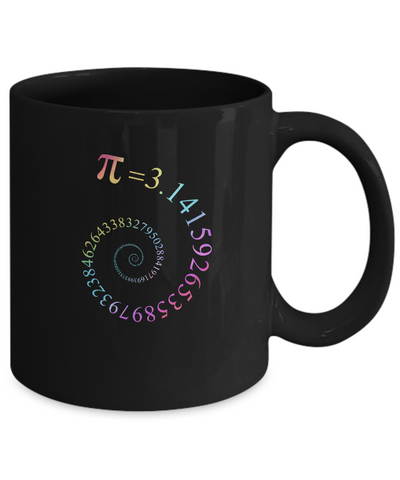 Pi Spiral Galaxy Color Math Pi Day Mug-Coffee Mug-11oz Mug-Black