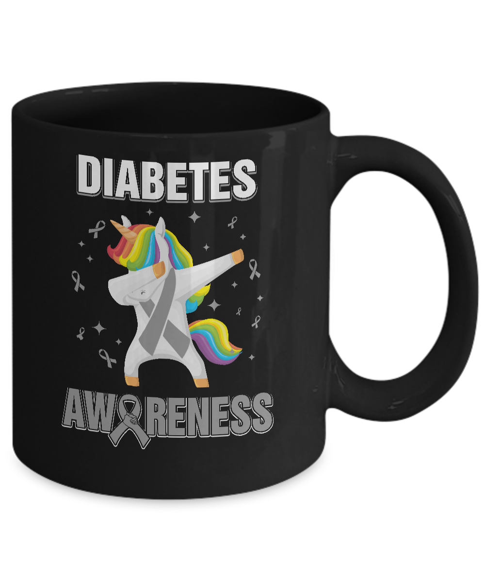 Inspirational Diabetes Awareness Unicorn Support Mug-Coffee Mug-11oz Mug-Black