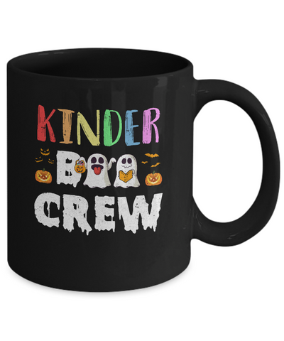 Cute Boo Crew Kindergarten Teacher Halloween Mug-Coffee Mug-11oz Mug-Black