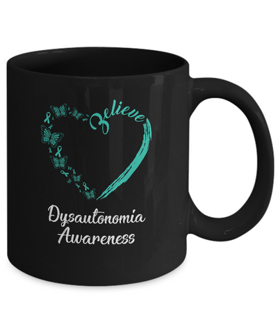 Butterfly Believe Dysautonomia Awareness Ribbon Gifts Mug-Coffee Mug-11oz Mug-Black