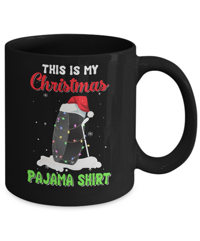 This Is My Christmas Pajama Xmas Hockey Santa Mug-Coffee Mug-11oz Mug-Black