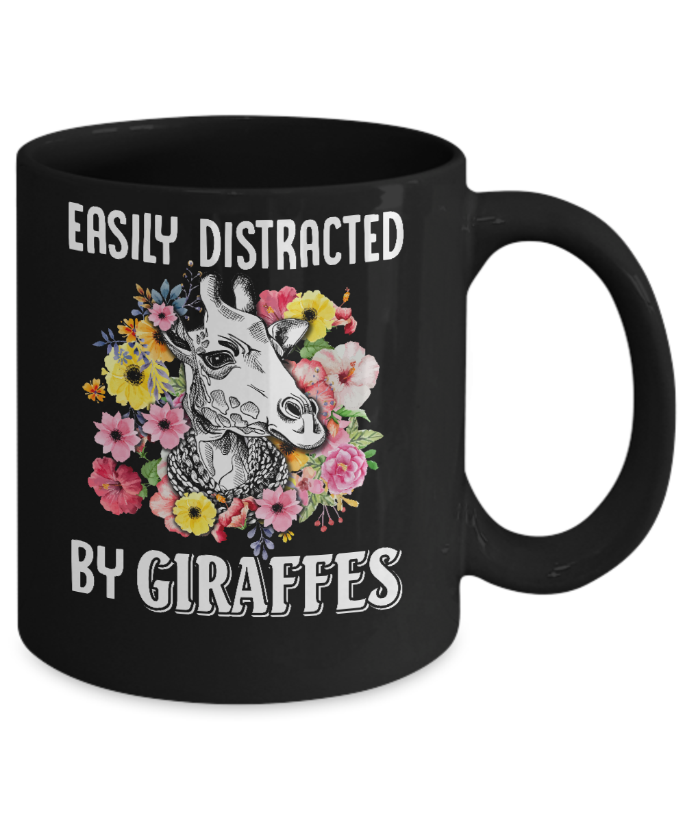 Easily Distracted By Giraffes Mug-Coffee Mug-11oz Mug-Black