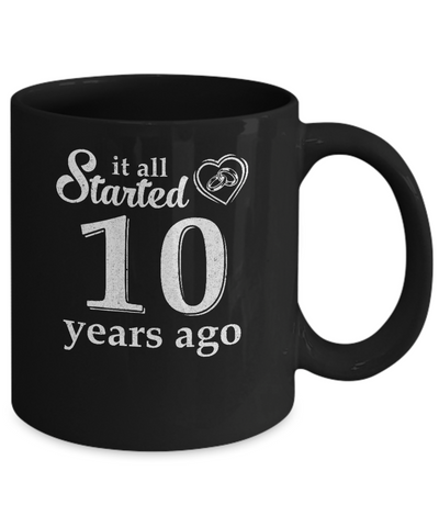 10Th Wedding Anniversary Married Couples 2011 Husband Wife Mug-Coffee Mug-11oz Mug-Black