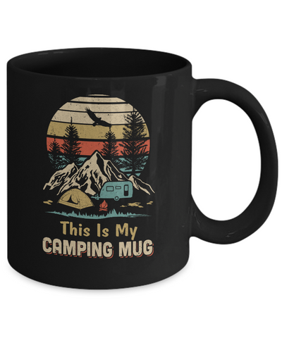 Vintage Papa Grandma Dad Mom This Is My Camping Mug-Coffee Mug-11oz Mug-Black