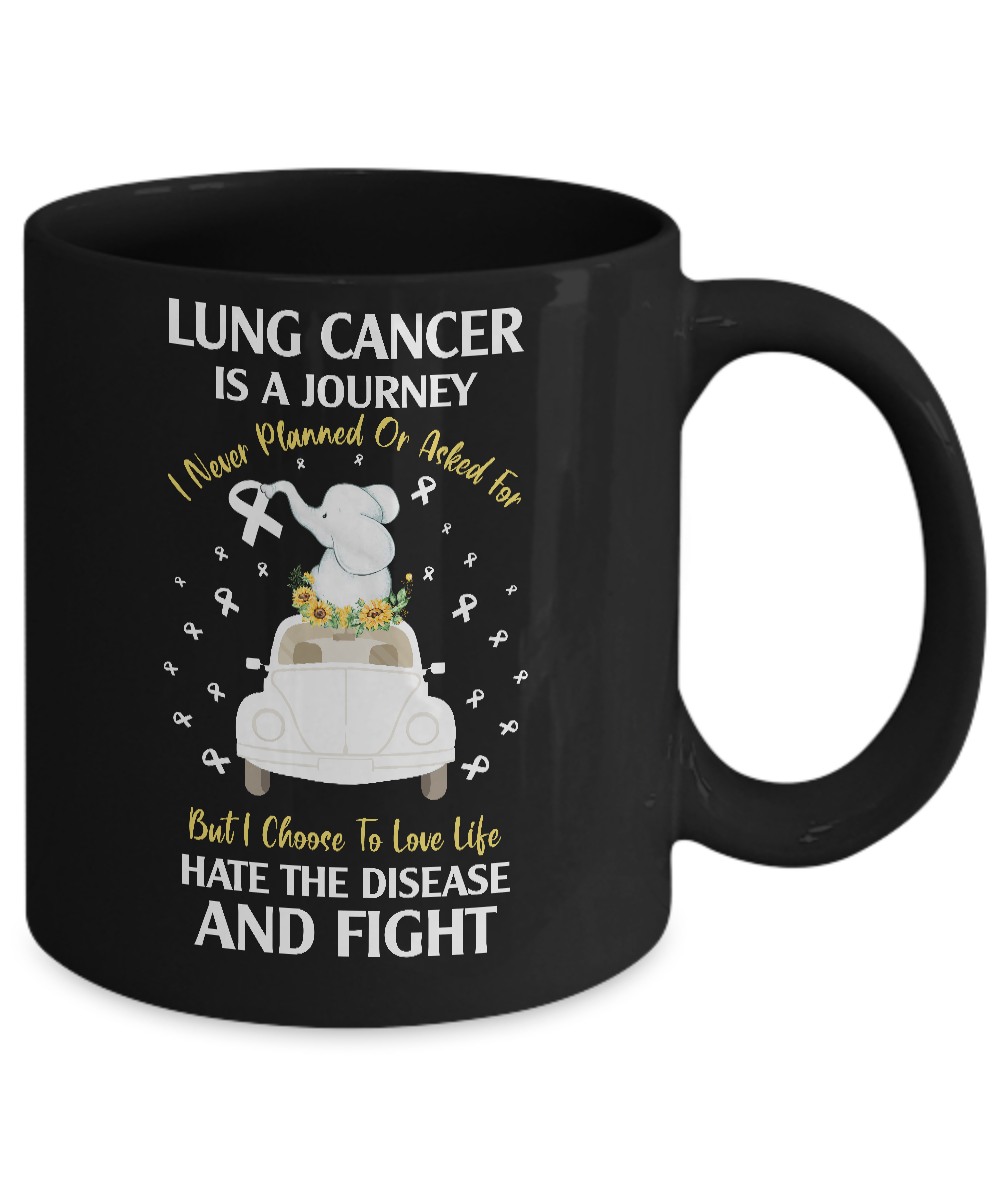 Lung Cancer Awareness Is A Journey Mug-Coffee Mug-11oz Mug-Black