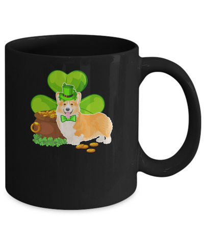 Corgi St Patrick's Day Irish Dog Lover Funny Gifts Mug-Coffee Mug-11oz Mug-Black