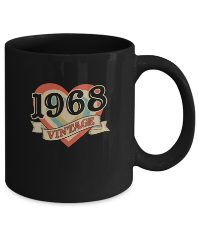 Vintage Retro Classic Heart Made In 1968 Mug-Coffee Mug-11oz Mug-Black