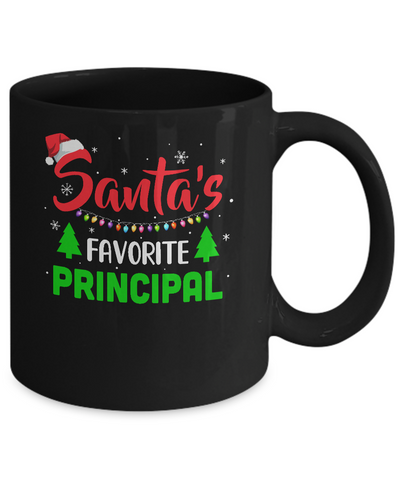 Santa's Favorite Principal Funny Christmas Xmas Gifts Mug-Coffee Mug-11oz Mug-Black