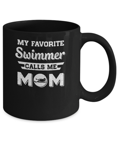 Swimming My Favorite Swimmer Call Me Mom Mothers Day Mug-Coffee Mug-11oz Mug-Black