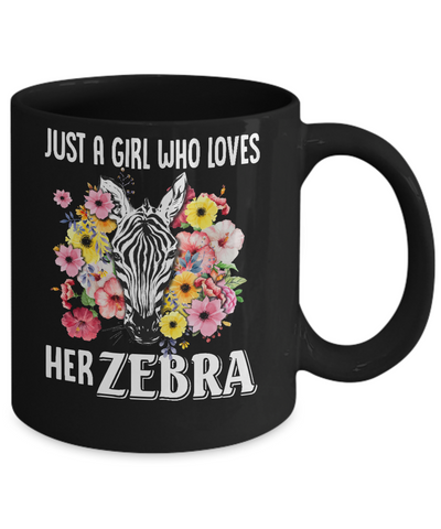 Just A Girl Who Loves Her Zebra Mug-Coffee Mug-11oz Mug-Black