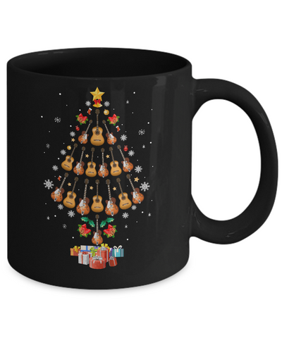 Music Guitar Christmas Tree Merry Xmas Gift Mug-Coffee Mug-11oz Mug-Black