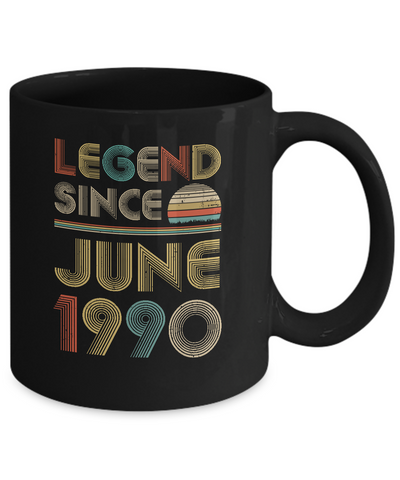 Legend Since June 1990 Vintage 31th Birthday Gifts Mug-Coffee Mug-11oz Mug-Black